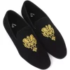 Black Loafers Shoes - Royal Velvet Slip-Ons