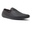 Black Perforated Loafers - Slip On Style