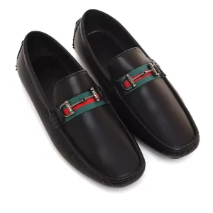 Black Striped Loafers