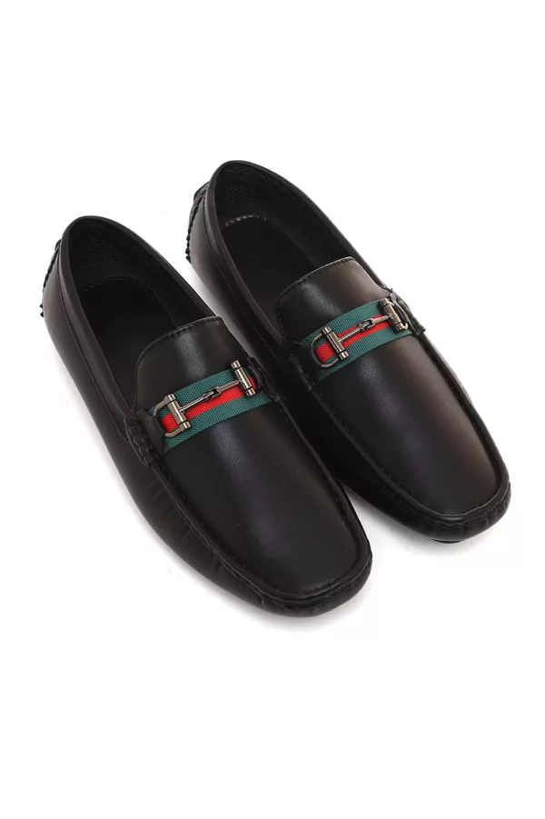 Black Striped Loafers