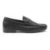 Black Textured Loafers