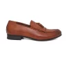 Breezy Brown Formal Fringed Slip-Ons