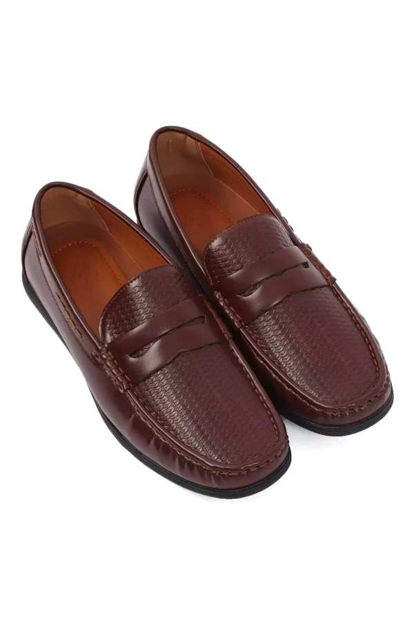 Dark Brown Leather Loafers Shoes