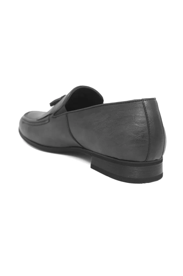 Stylish Black Fringed Slip-On Shoes