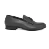 Stylish Black Fringed Slip-On Shoes