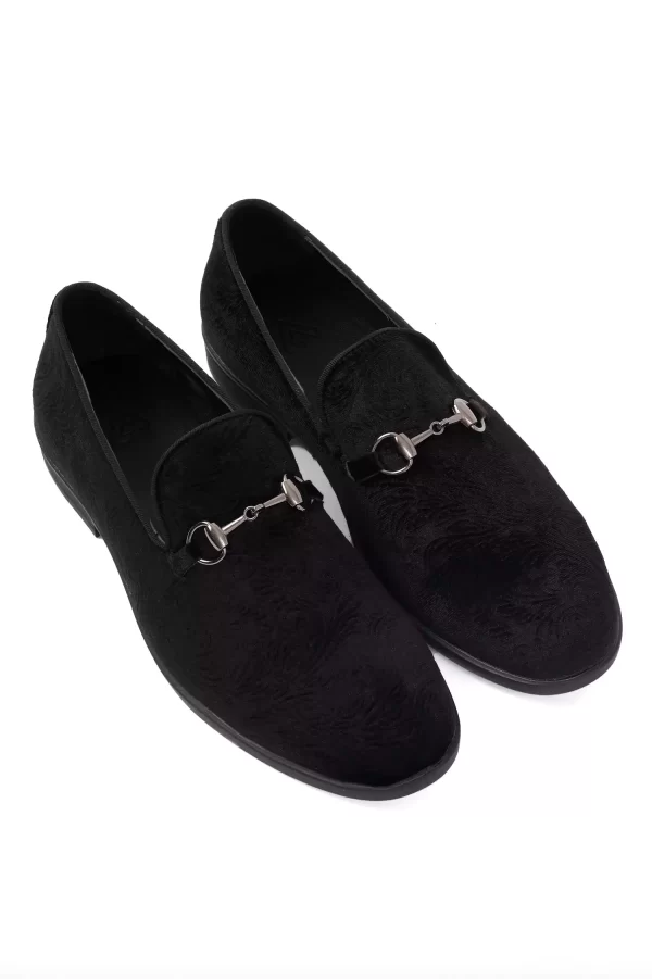 Stylish Black Textured Slip-On Shoes