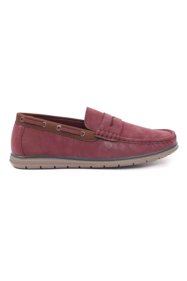 Stylish Suede Loafers Shoes - wine