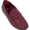 Stylish Suede Loafers Shoes - wine