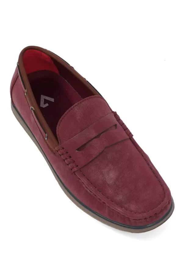 Stylish Suede Loafers Shoes - wine