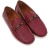 Stylish Textured Loafers Shoes - wine