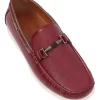 Stylish Textured Loafers Shoes - wine